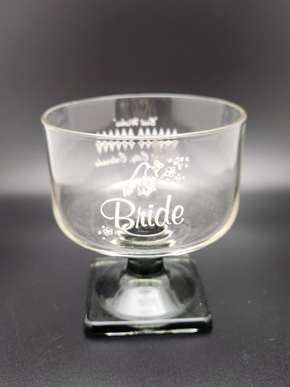 Vintage Gilded Garter Central City Colorado Bride Souvenir Glass Pedestal